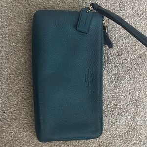 Coach Teal Leather Wristlet